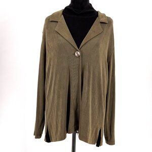 Vtg Chicos Travelers Top Set Womens XL Turtleneck Top Cardigan Duster‎ 90s Boxy